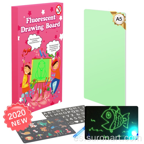 Tablero de dibujo fluorescente de graffiti 3D para niños A5